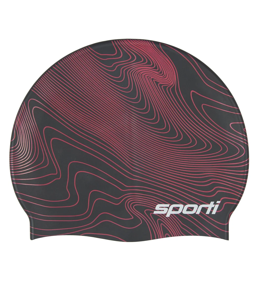 Sporti Sonar Waves Silicone Swim Cap - Image 13