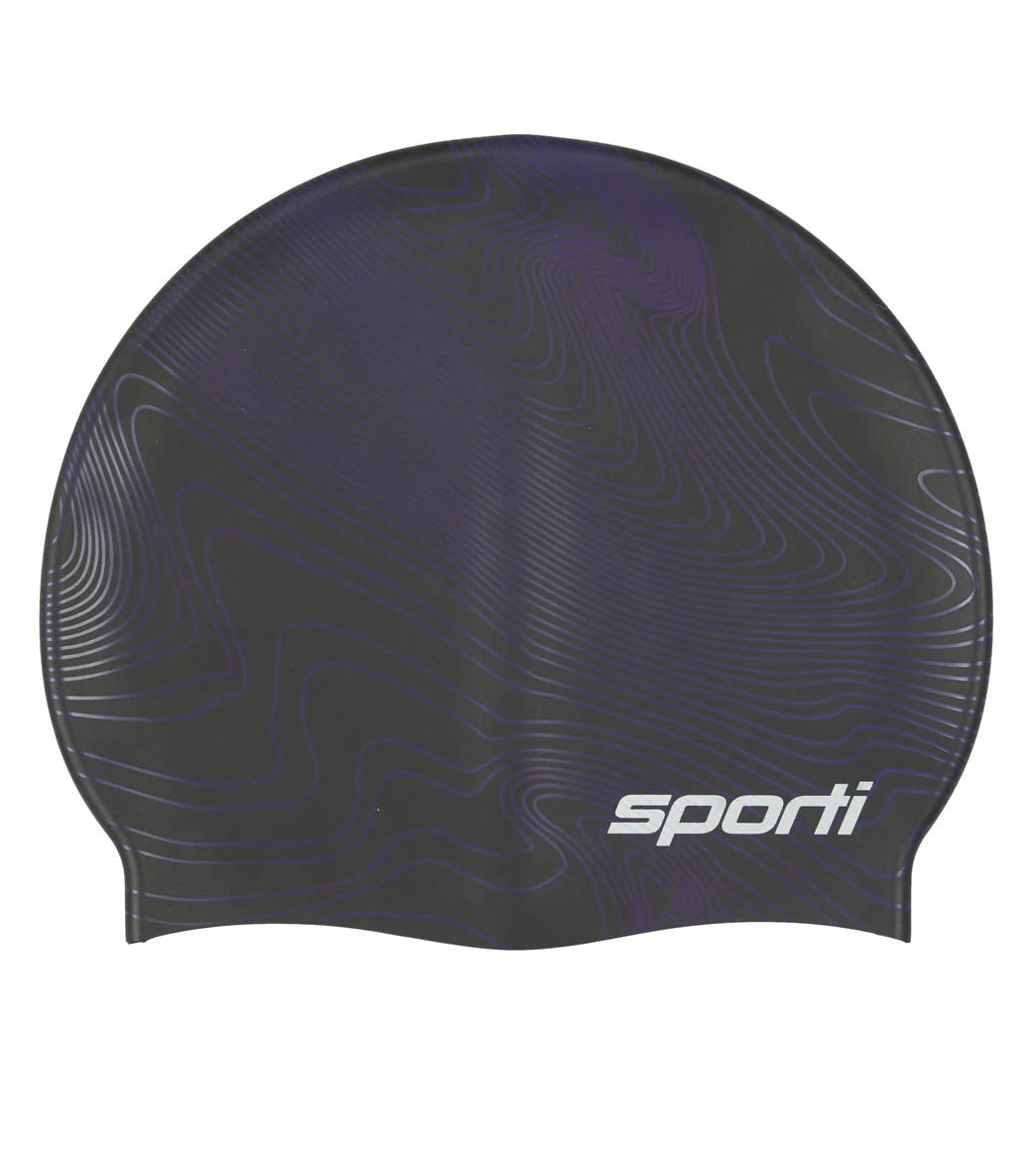 Sporti Sonar Waves Silicone Swim Cap - Image 24