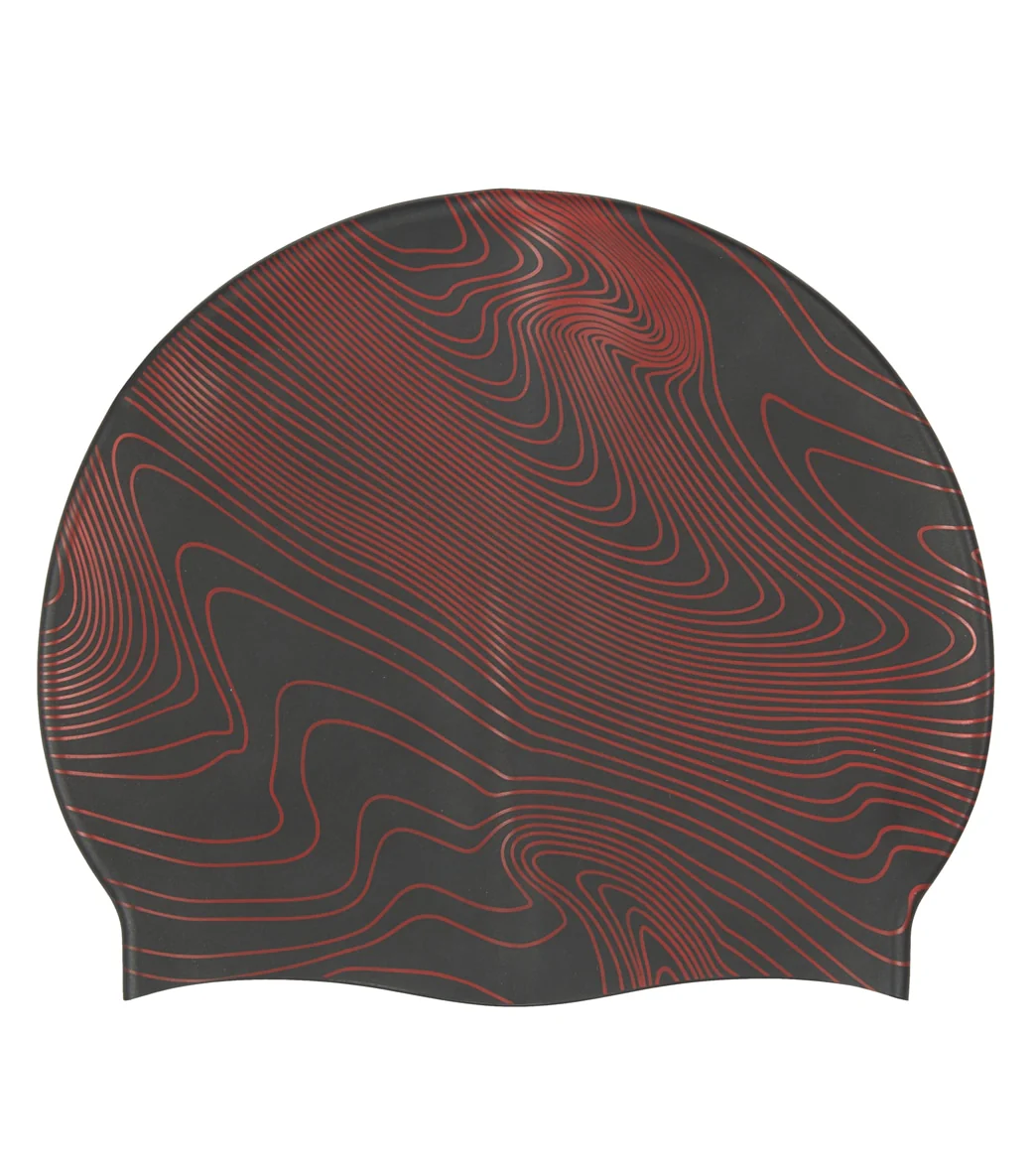 Sporti Sonar Waves Silicone Swim Cap - Image 3