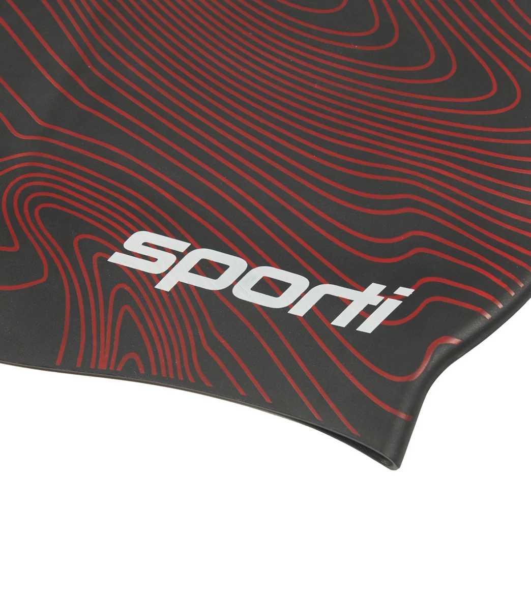 Sporti Sonar Waves Silicone Swim Cap - Image 4