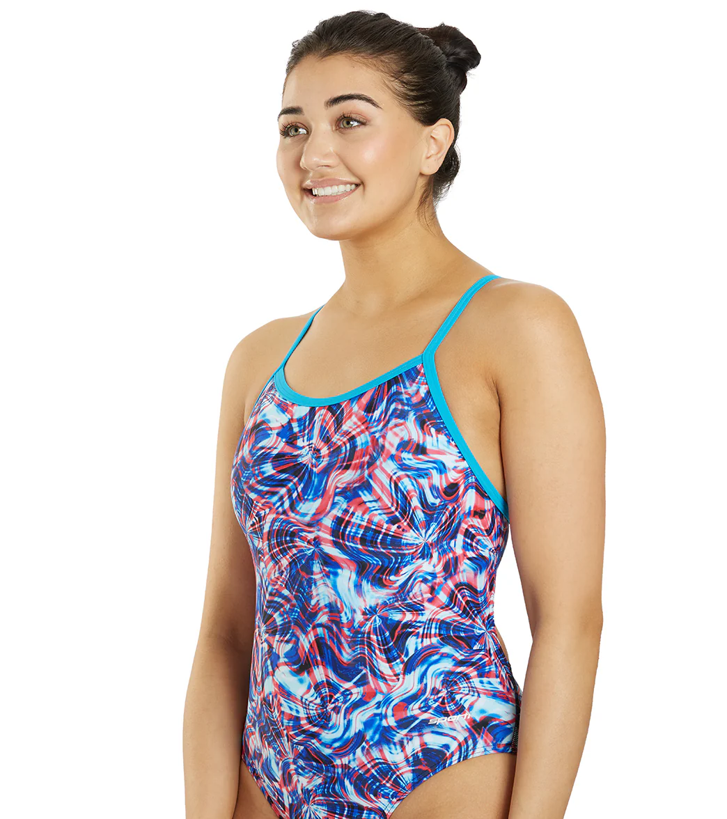 Sporti Sonic Bloom Thin Strap One Piece Swimsuit (22-40) - Image 34