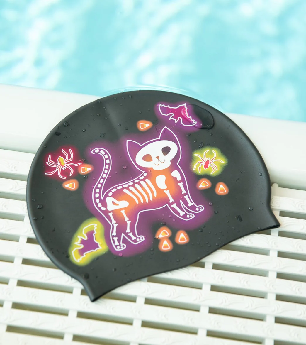 Sporti Spooky Neon Silicone Swim Cap - Image 2