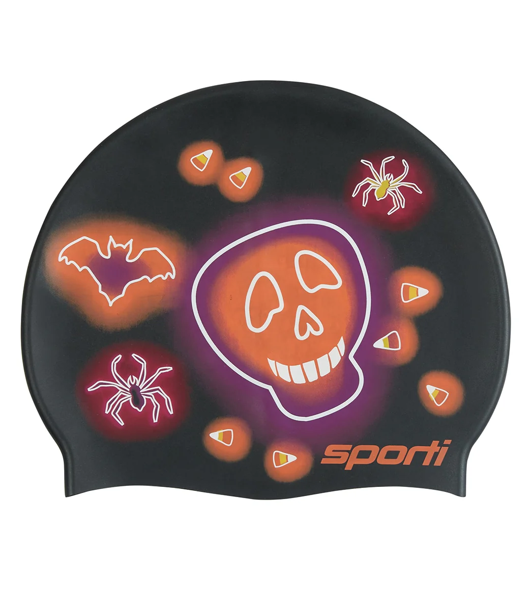 Sporti Spooky Neon Silicone Swim Cap - Image 4