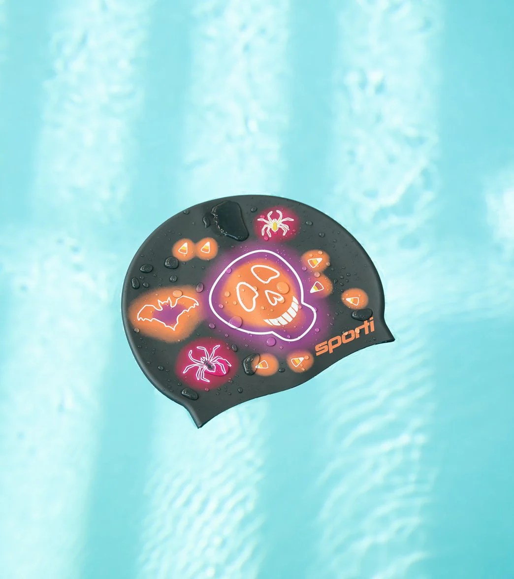 Sporti Spooky Neon Silicone Swim Cap - Image 9