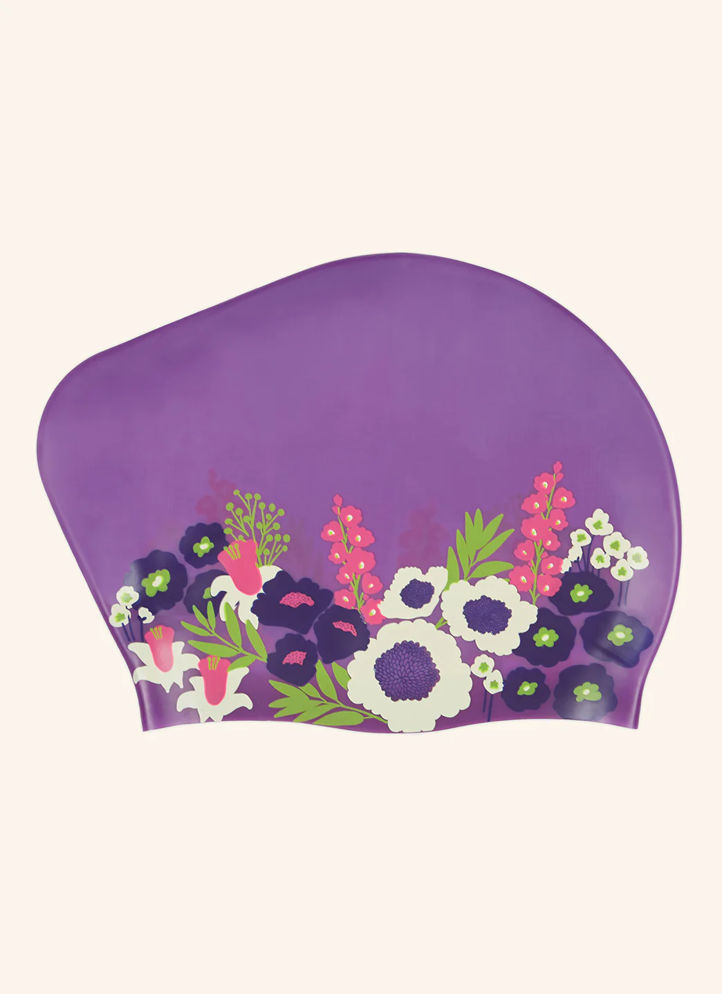 Sporti Spring Meadow Long Hair Bun Silicone Swim Cap - Image 3