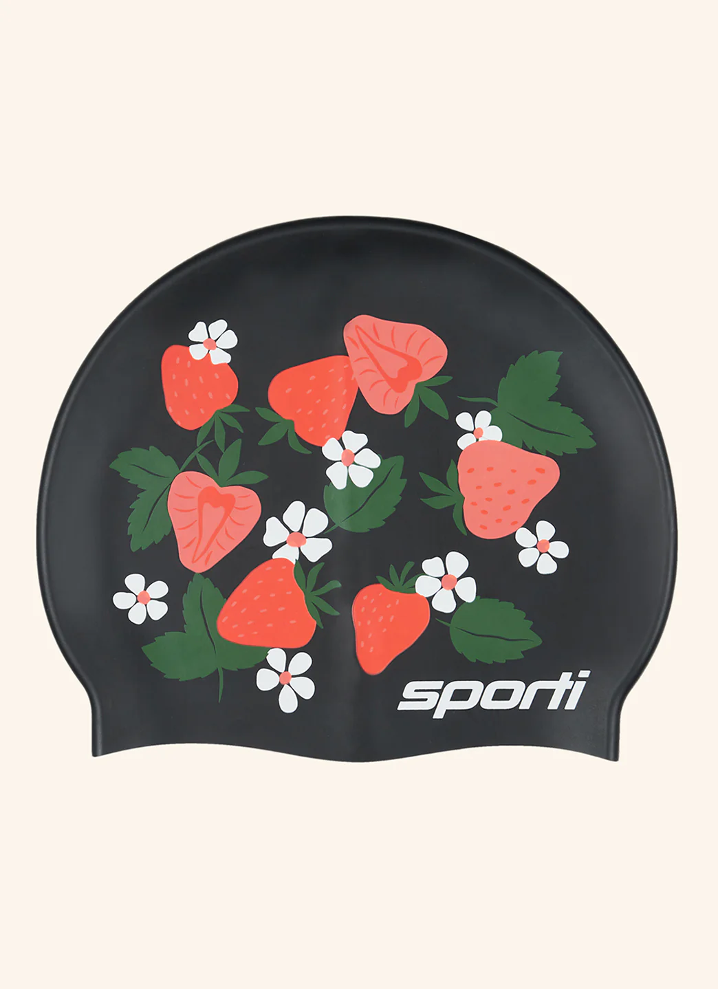 Sporti Strawberry Fields Silicone Swim Cap - Image 2