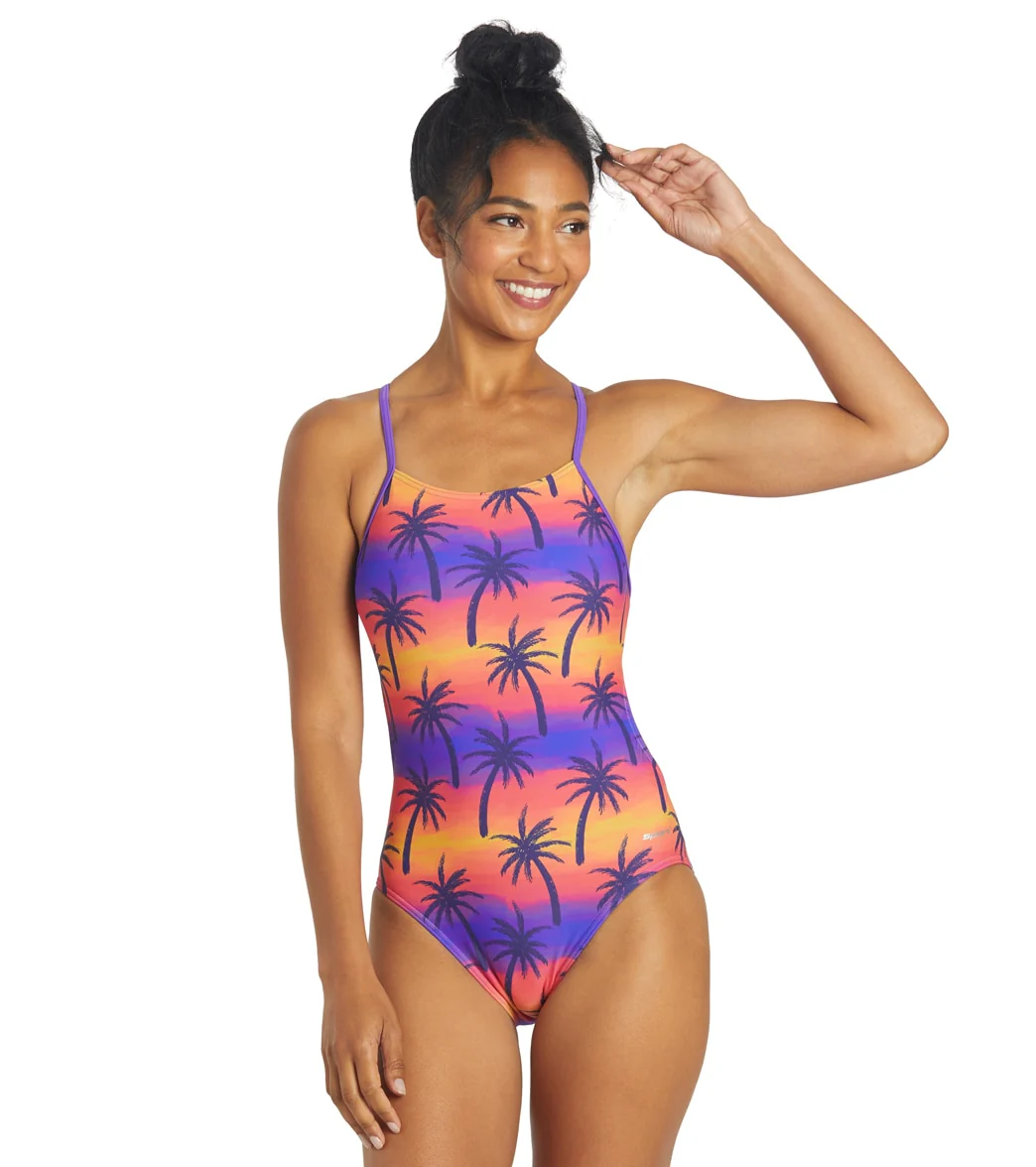 Sporti Sunset Palm Micro Back One Piece Swimsuit