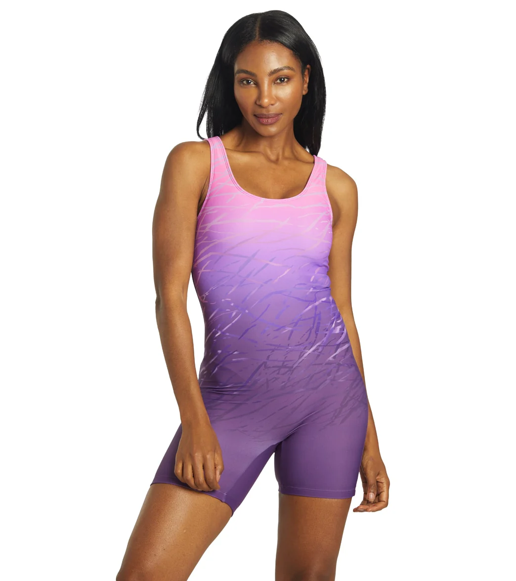 Sporti Unitard Printed Ombre One Piece Swimsuit