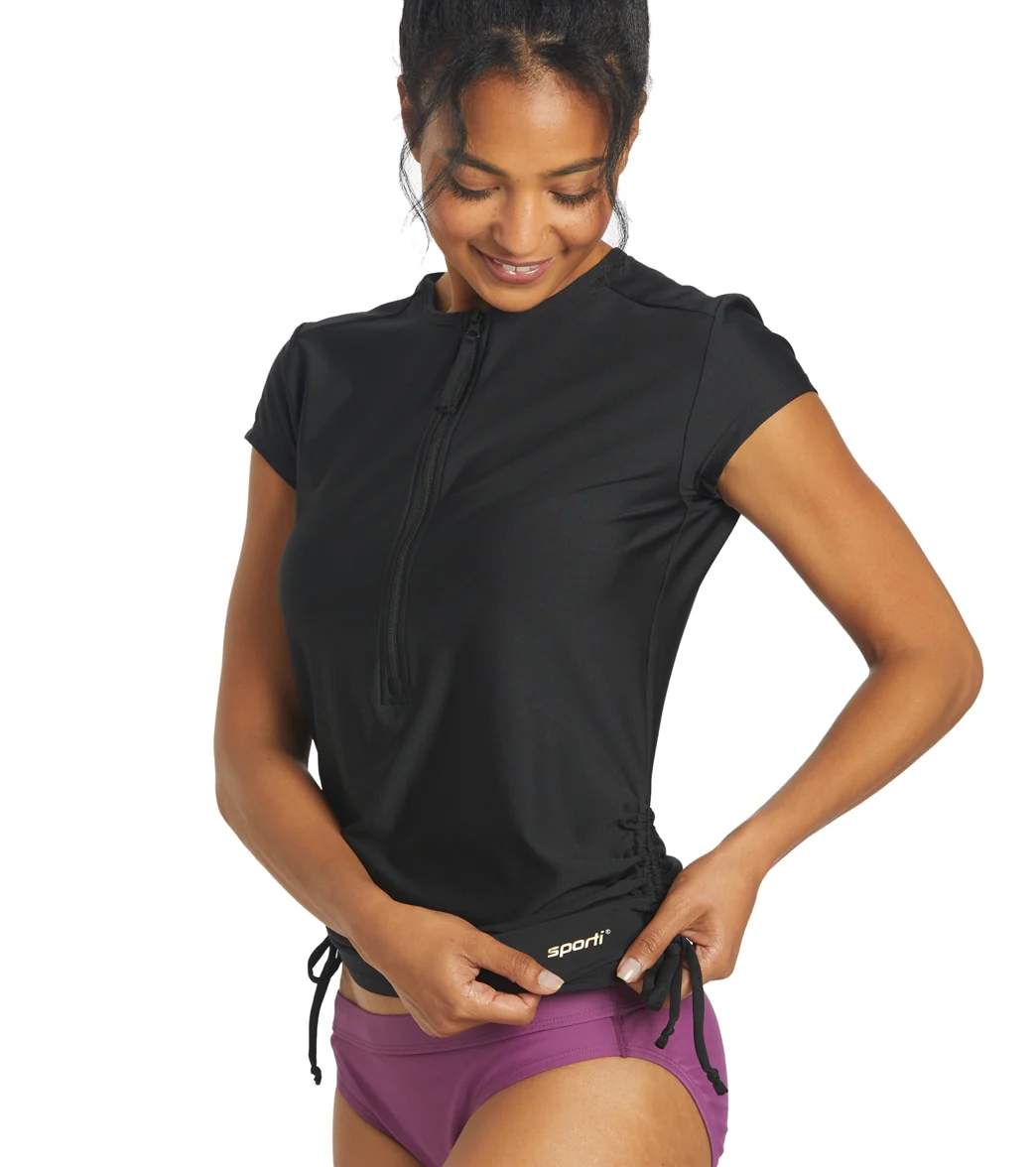 Sporti Women's Cap Sleeve Front Zip UPF 50+ Rash Guard - Image 6
