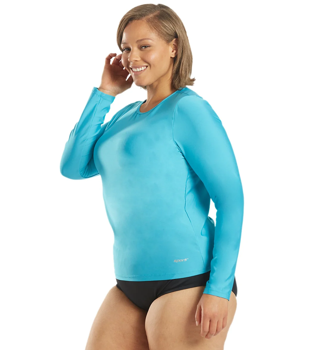 Sporti Women's Plus Size L/S UPF 50+ Comfort Fit Rash Guard - Image 22
