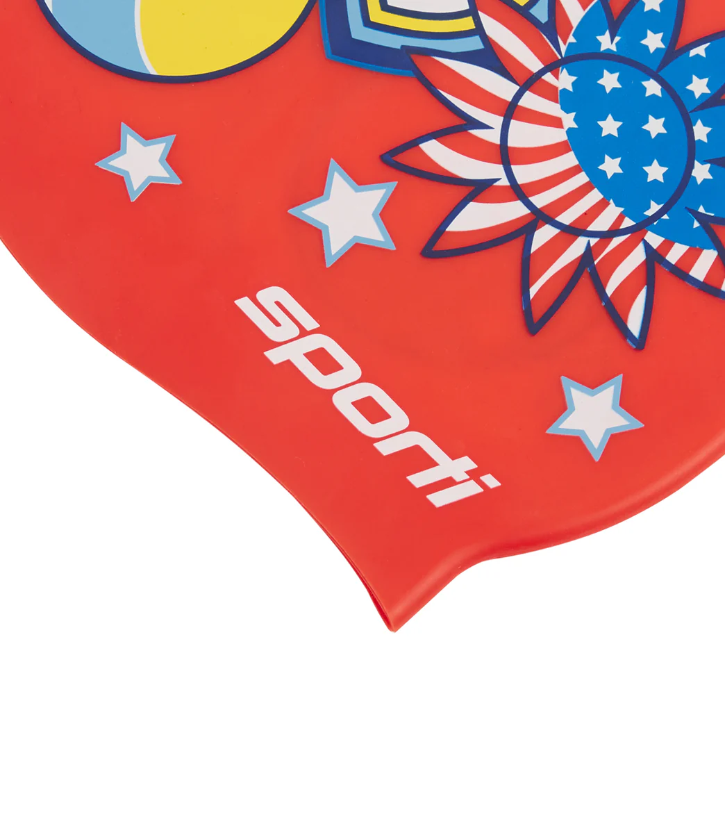 Sporti x Alex & Gretchen Walsh Peace Love & Swimming Silicone Swim Cap - Image 6