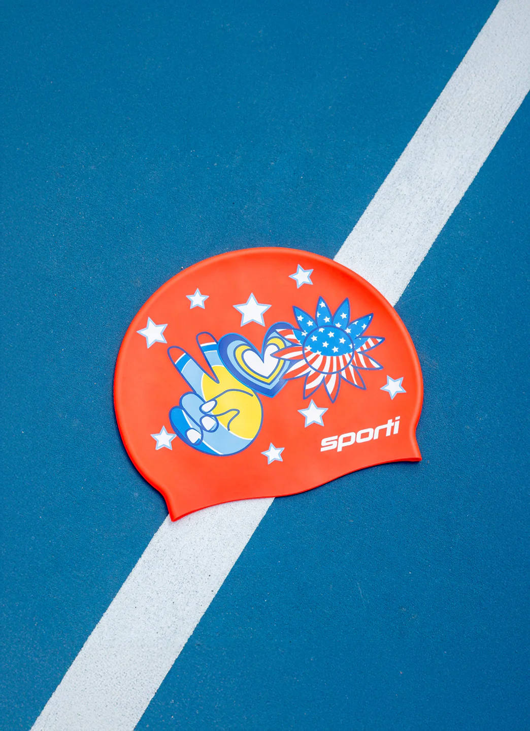 Sporti x Alex & Gretchen Walsh Peace Love & Swimming Silicone Swim Cap - Image 8