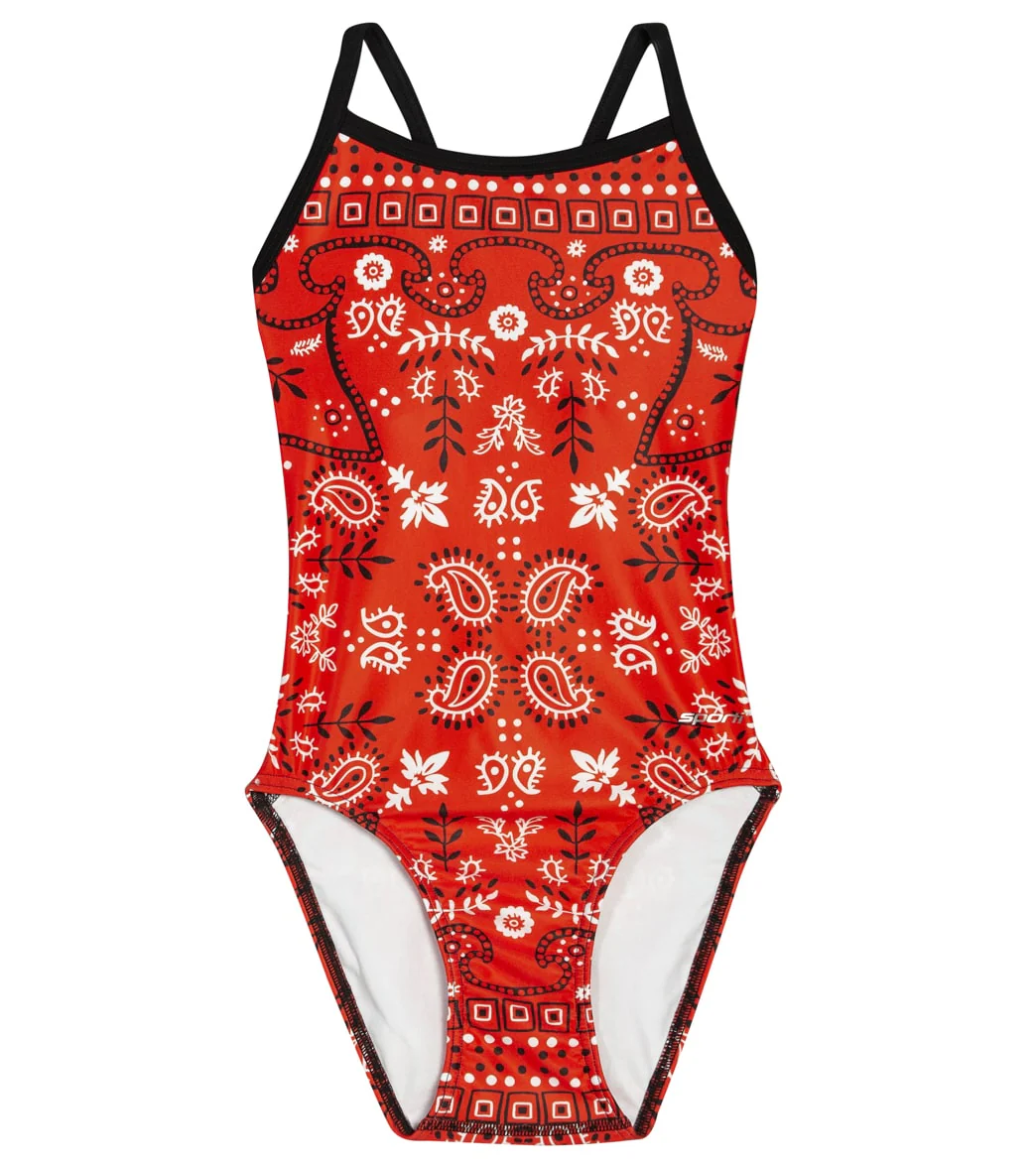 Sporti x Alex Walsh Boho Bandana Thin Strap One Piece Swimsuit Youth (22-28) - Image 5