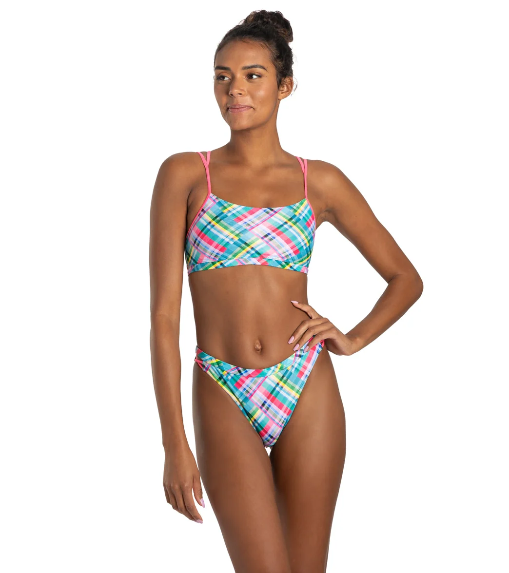 Sporti x Alex Walsh Madras Mania Tracy Double Strap Bikini Bottom - Image 9