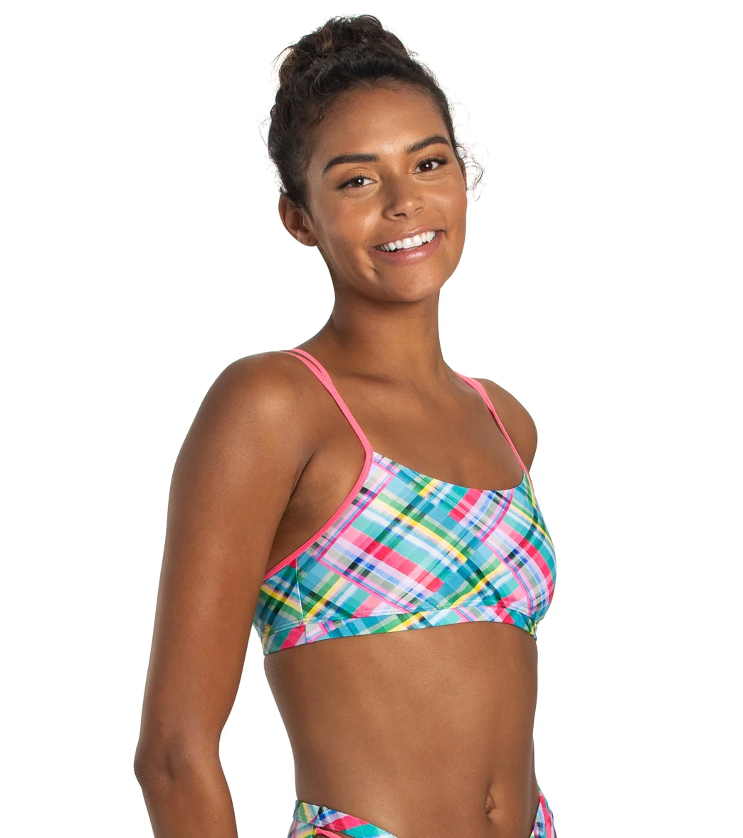 Sporti x Alex Walsh Madras Mania Tracy Double Strap Bikini Top - Image 7