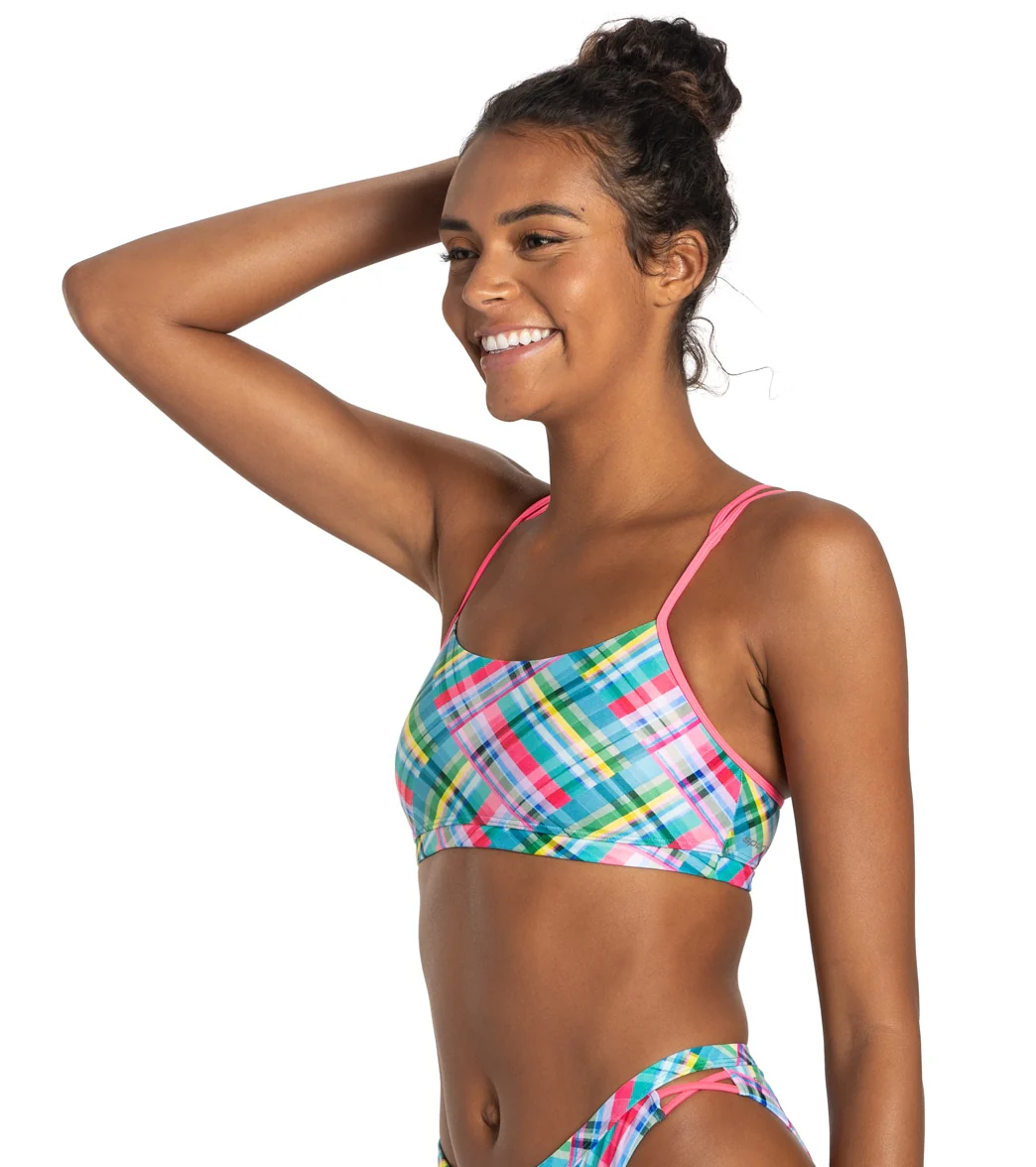 Sporti x Alex Walsh Madras Mania Tracy Double Strap Bikini Top - Image 9