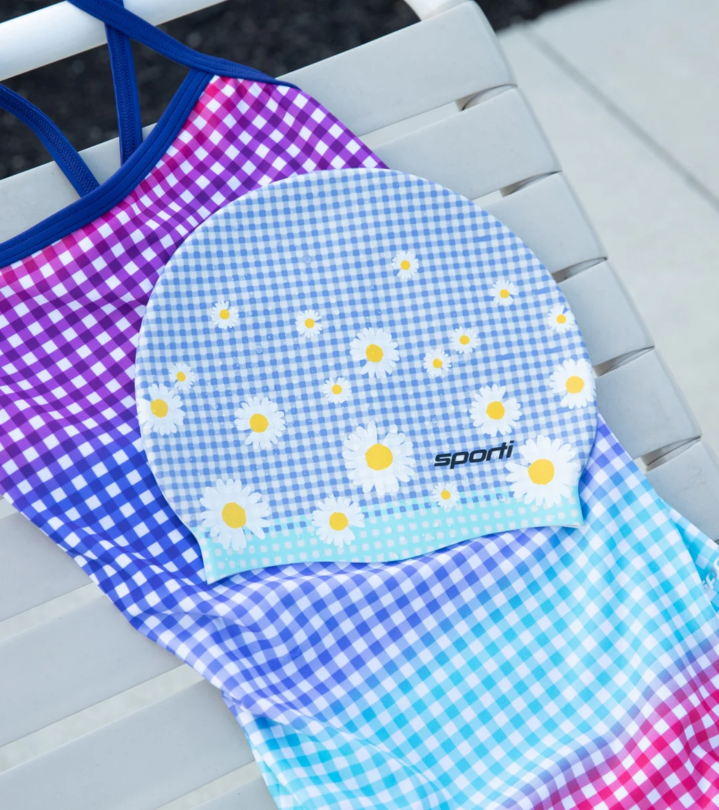 Sporti x Alex Walsh Picnic Daisy Silicone Swim Cap - Image 6