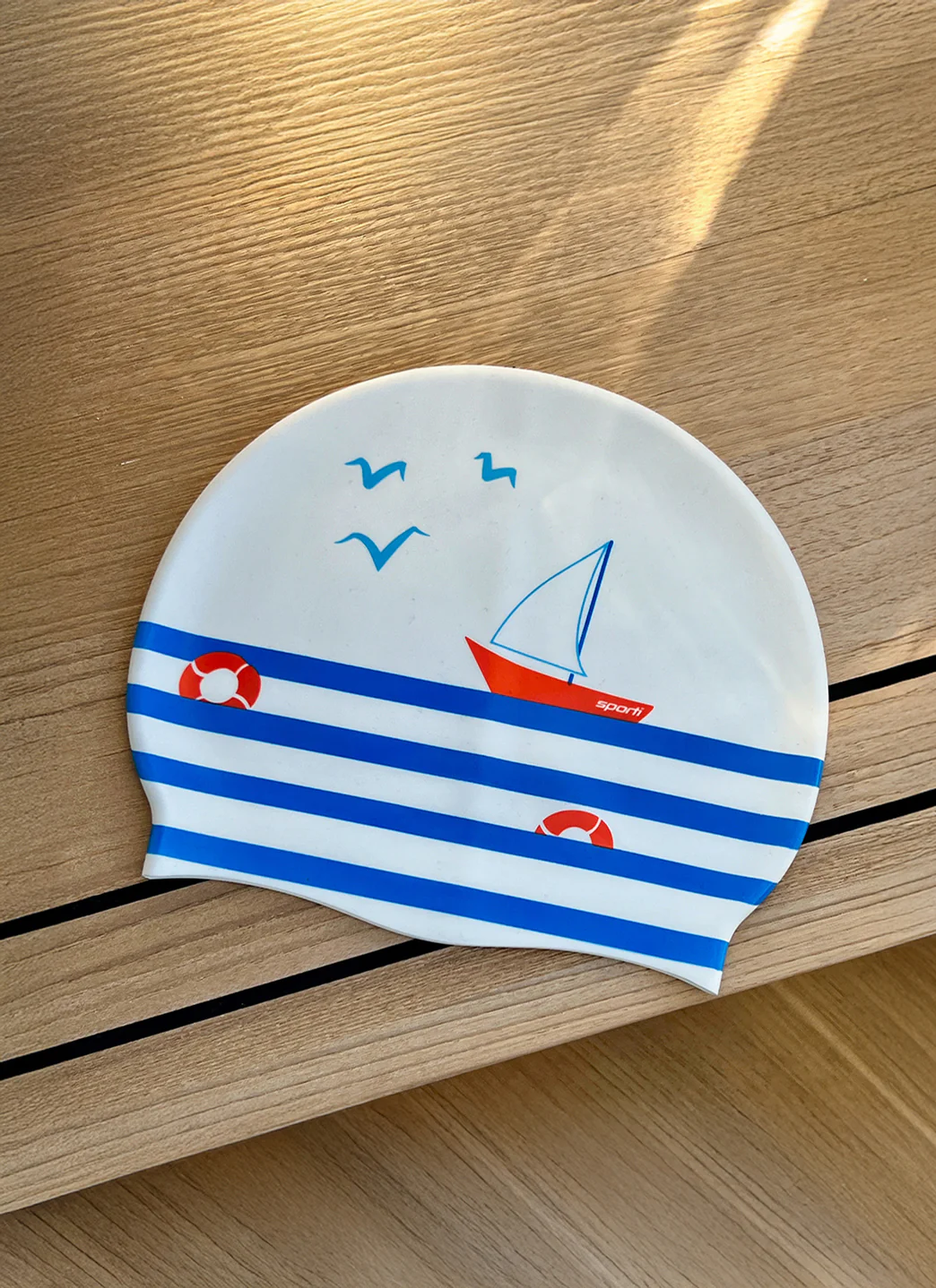 Sporti x Emma Weyant French Stripe Silicone Swim Cap - Image 2