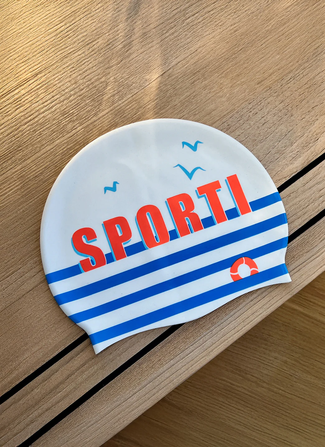 Sporti x Emma Weyant French Stripe Silicone Swim Cap - Image 3