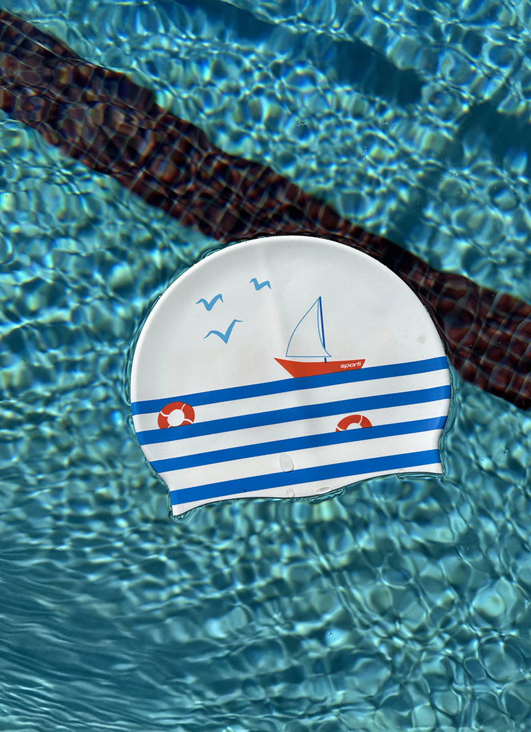 Sporti x Emma Weyant French Stripe Silicone Swim Cap - Image 4