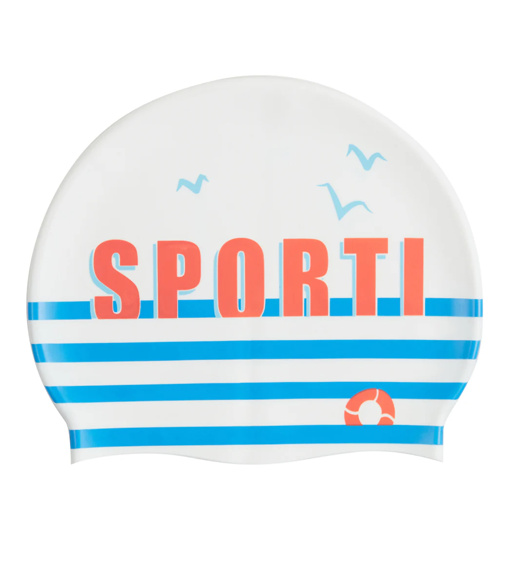 Sporti x Emma Weyant French Stripe Silicone Swim Cap - Image 5
