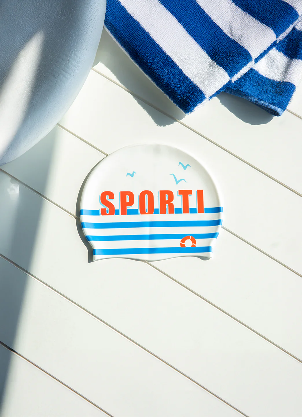 Sporti x Emma Weyant French Stripe Silicone Swim Cap - Image 8