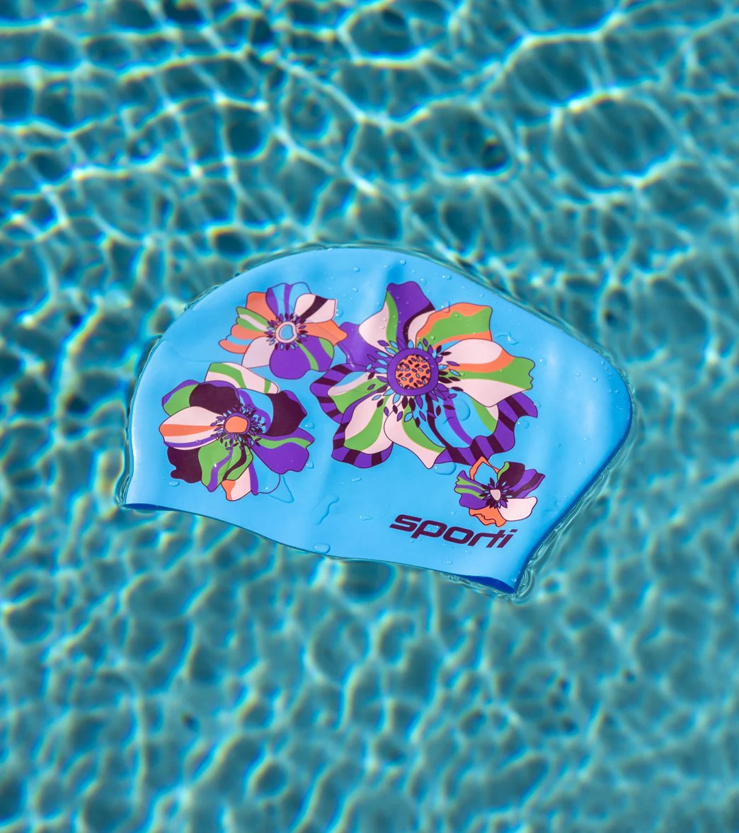 Sporti x Gretchen Walsh In Bloom Long Hair Bun Silicone Swim Cap - Image 10