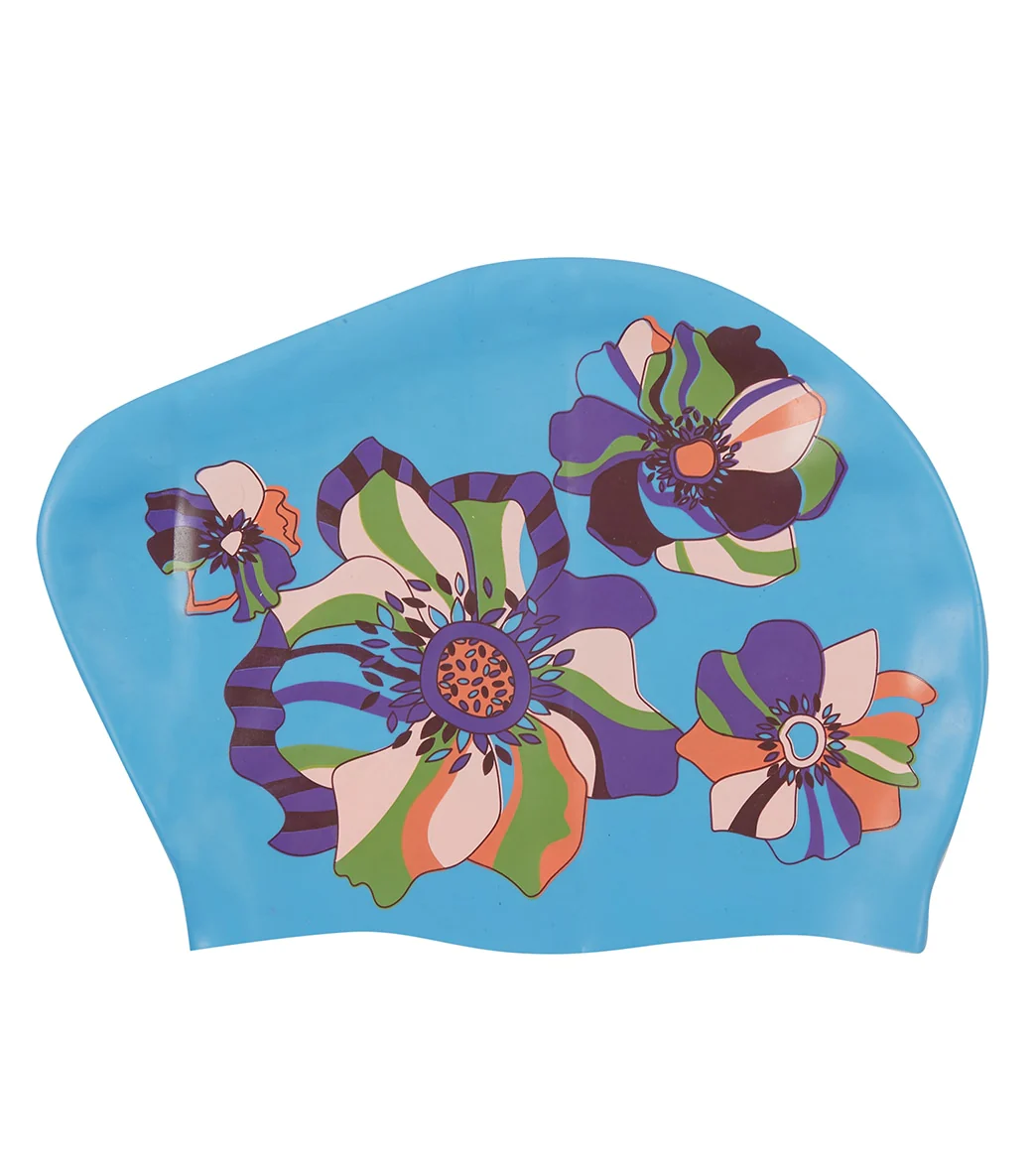 Sporti x Gretchen Walsh In Bloom Long Hair Bun Silicone Swim Cap - Image 6