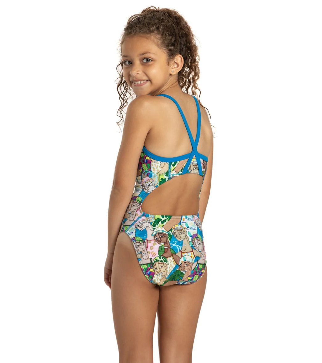Sporti x Mat Chavez Limited Edition Backstroke Beauties Thin Strap One Piece Swimsuit Youth (22-28) - Image 2