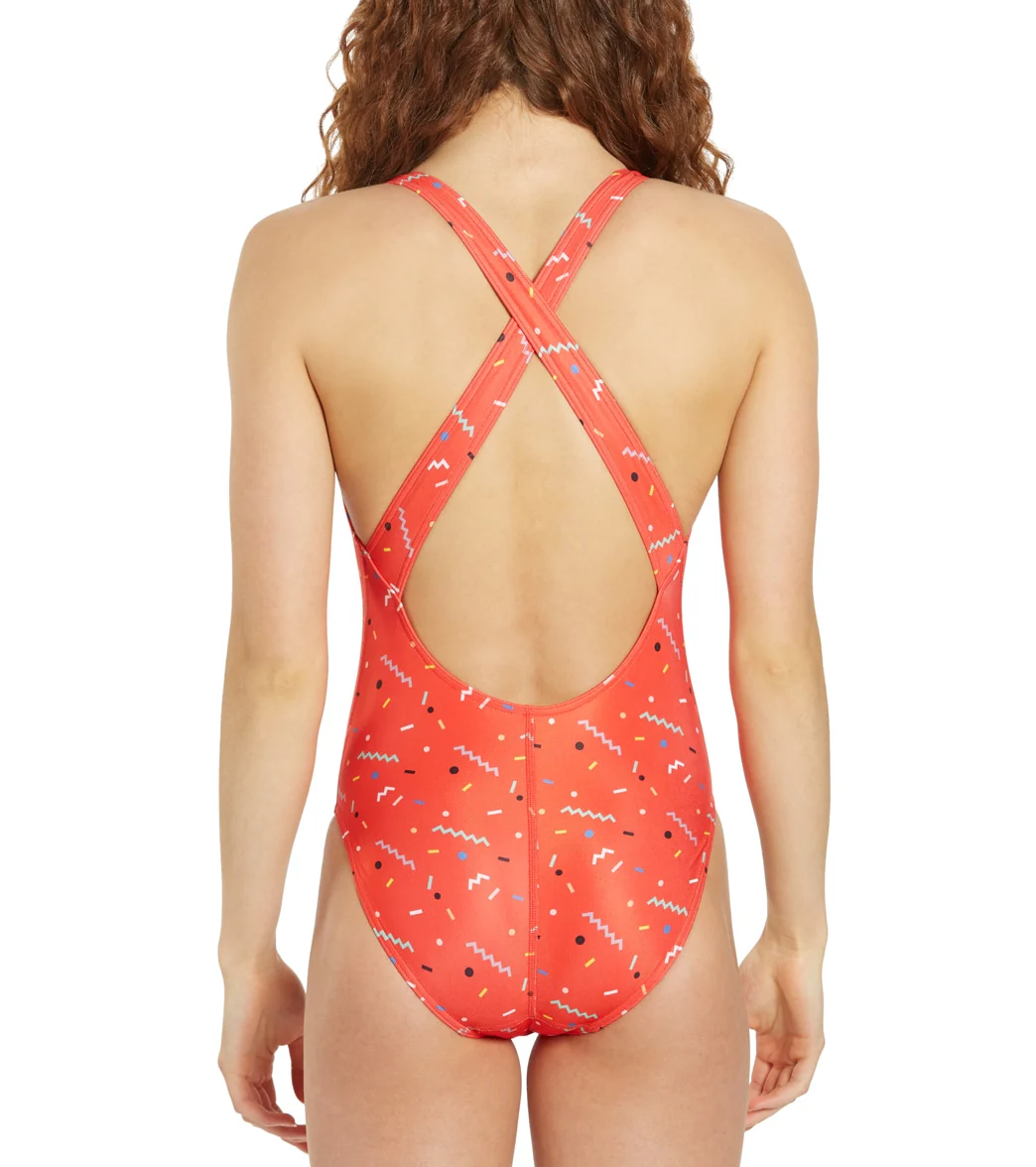 Sporti x Shaine Casas Confetti Wide Strap Cross Back One Piece Swimsuit (26-40) - Image 9