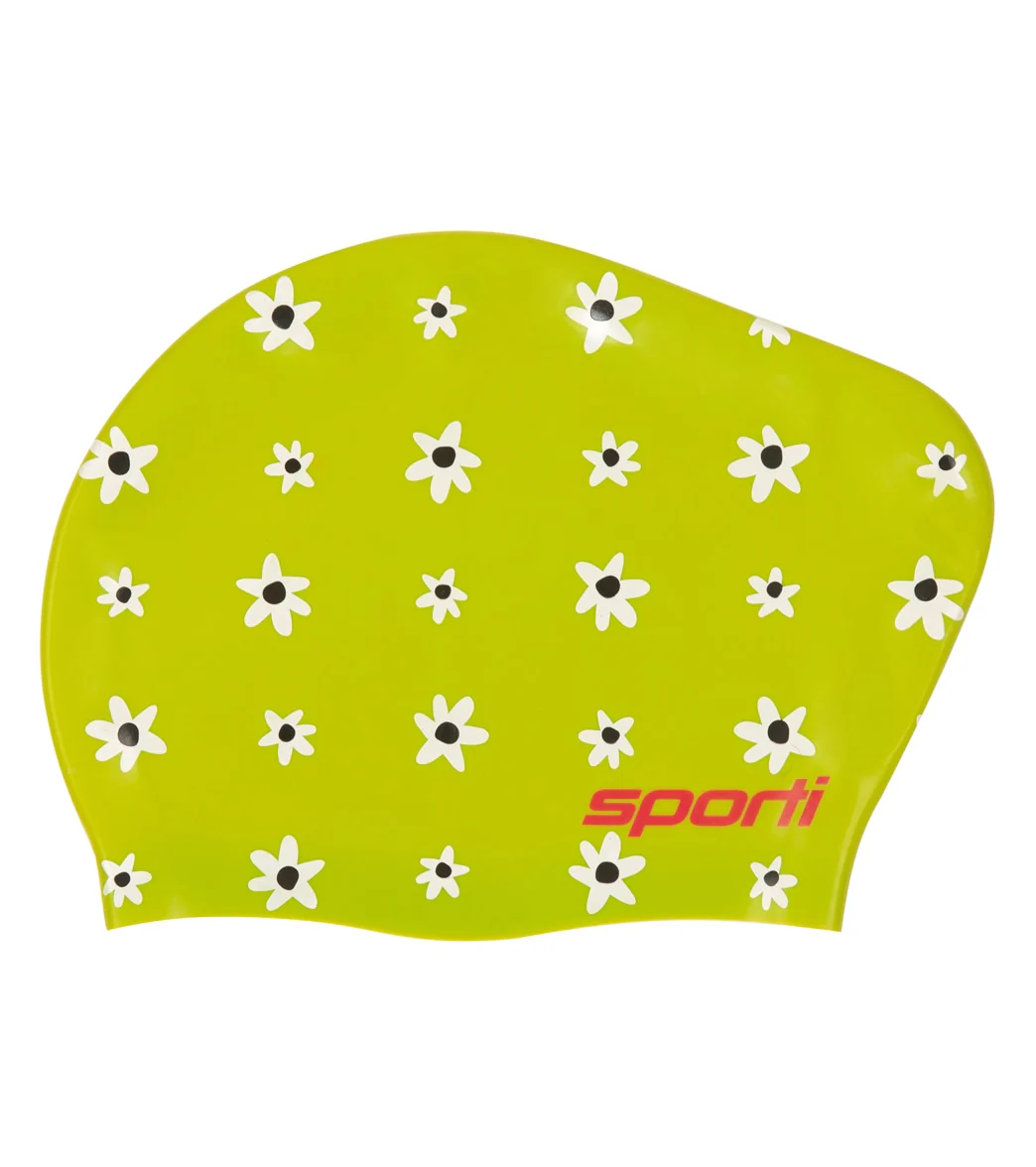 Sporti x She Is This Limited Edition Daisy Long Hair Bun Silicone Swim Cap - Image 2