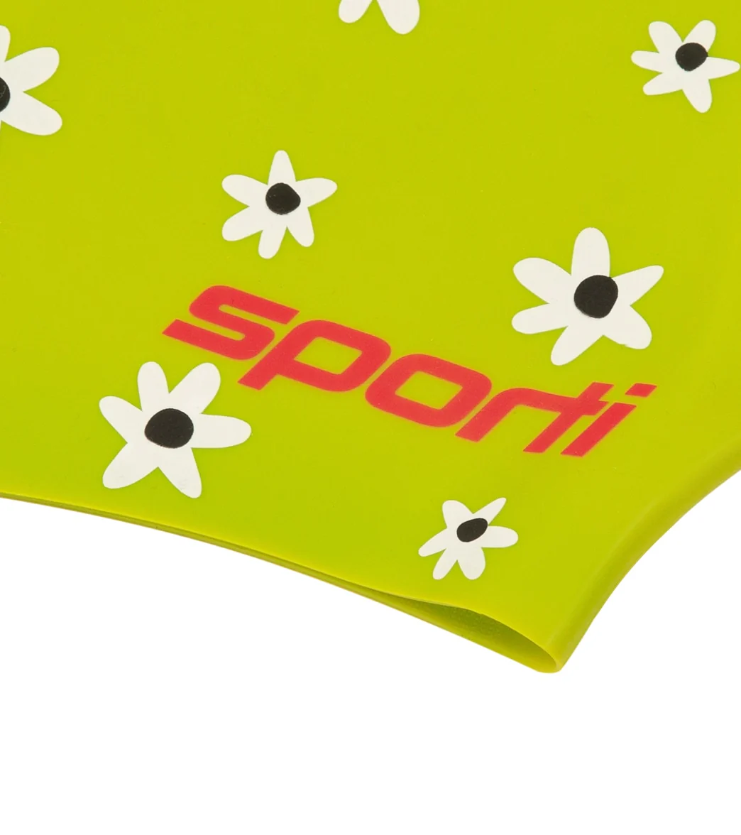 Sporti x She Is This Limited Edition Daisy Long Hair Bun Silicone Swim Cap - Image 4