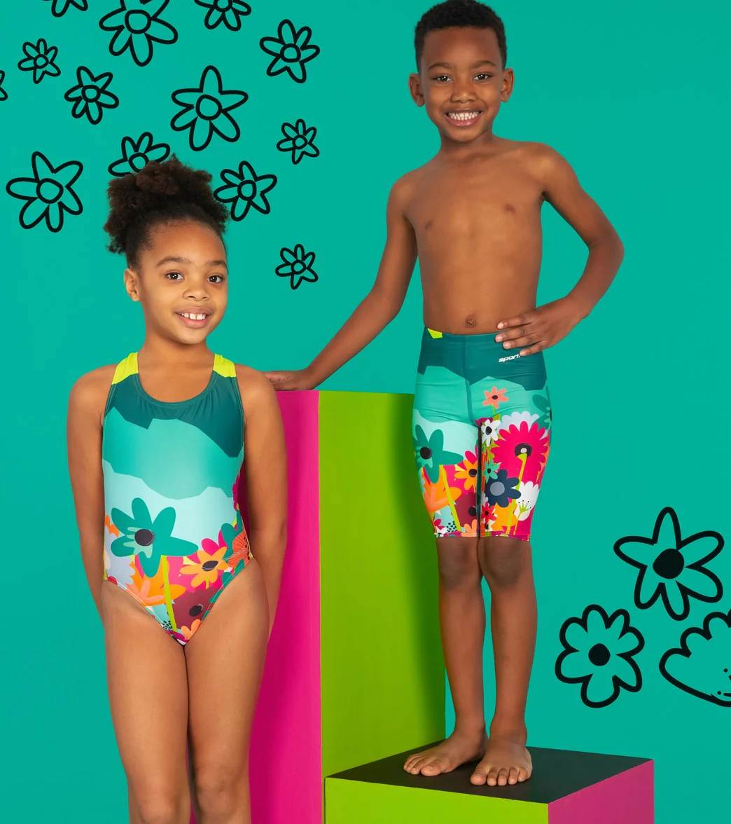 Sporti x She Is This Limited Edition Mountain Flower Wide Strap Cross Back One Piece Swimsuit Youth (22-28) - Image 2