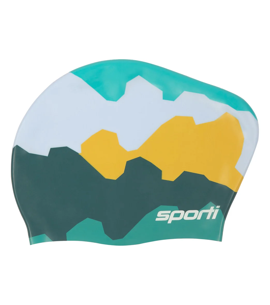 Sporti x She Is This Limited Edition Mountain Long Hair Bun Silicone Swim Cap - Image 2