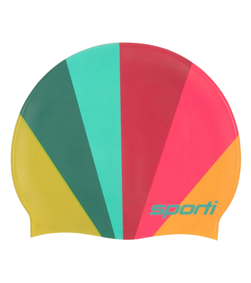 Sporti x She Is This Limited Edition Rainbow Silicone Swim Cap - Image 2
