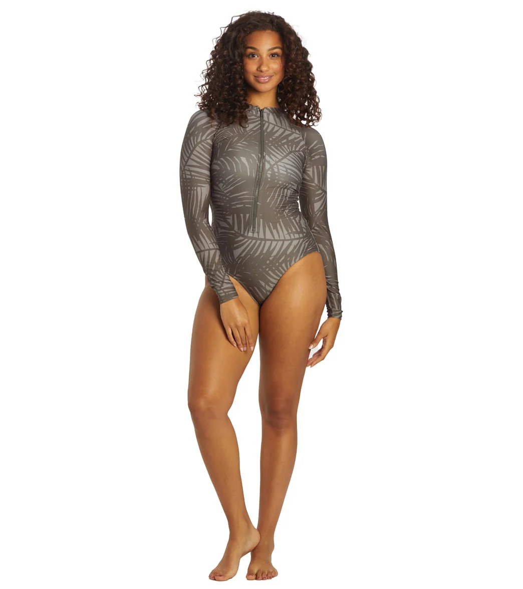 Sporti x Stef Corgel Manhattan Beach Palm Shadow Zip Front Long-Sleeve One Piece Swimsuit - Image 18