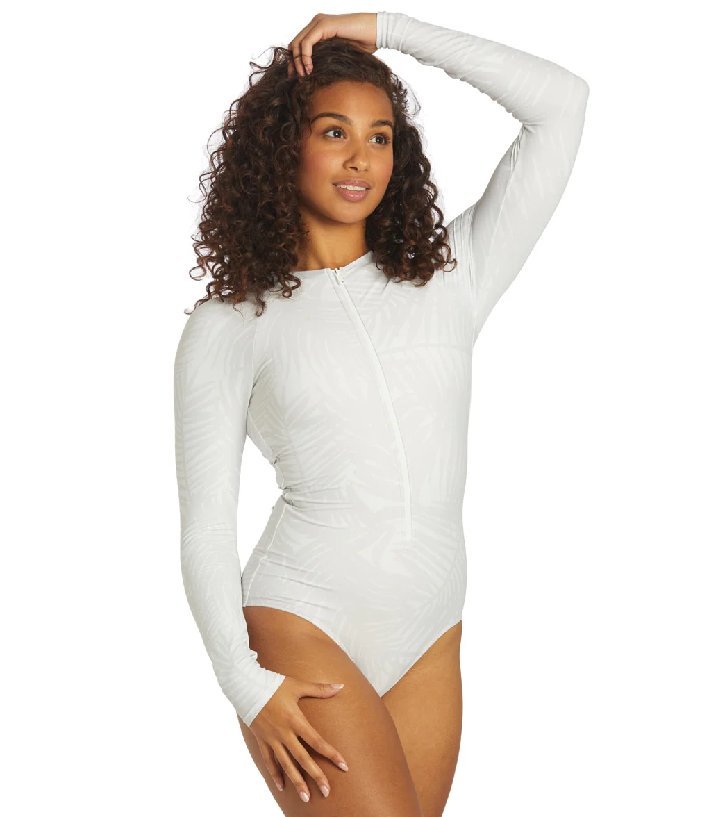 Sporti x Stef Corgel Manhattan Beach Palm Shadow Zip Front Long-Sleeve One Piece Swimsuit - Image 5
