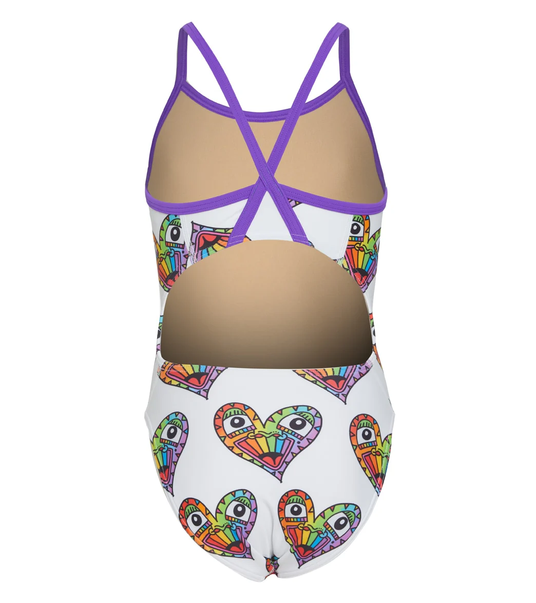 Sporti x Tyler Wallach Limited Edition Heart Face Thin Strap One Piece Swimsuit Youth (22-28) - Image 2