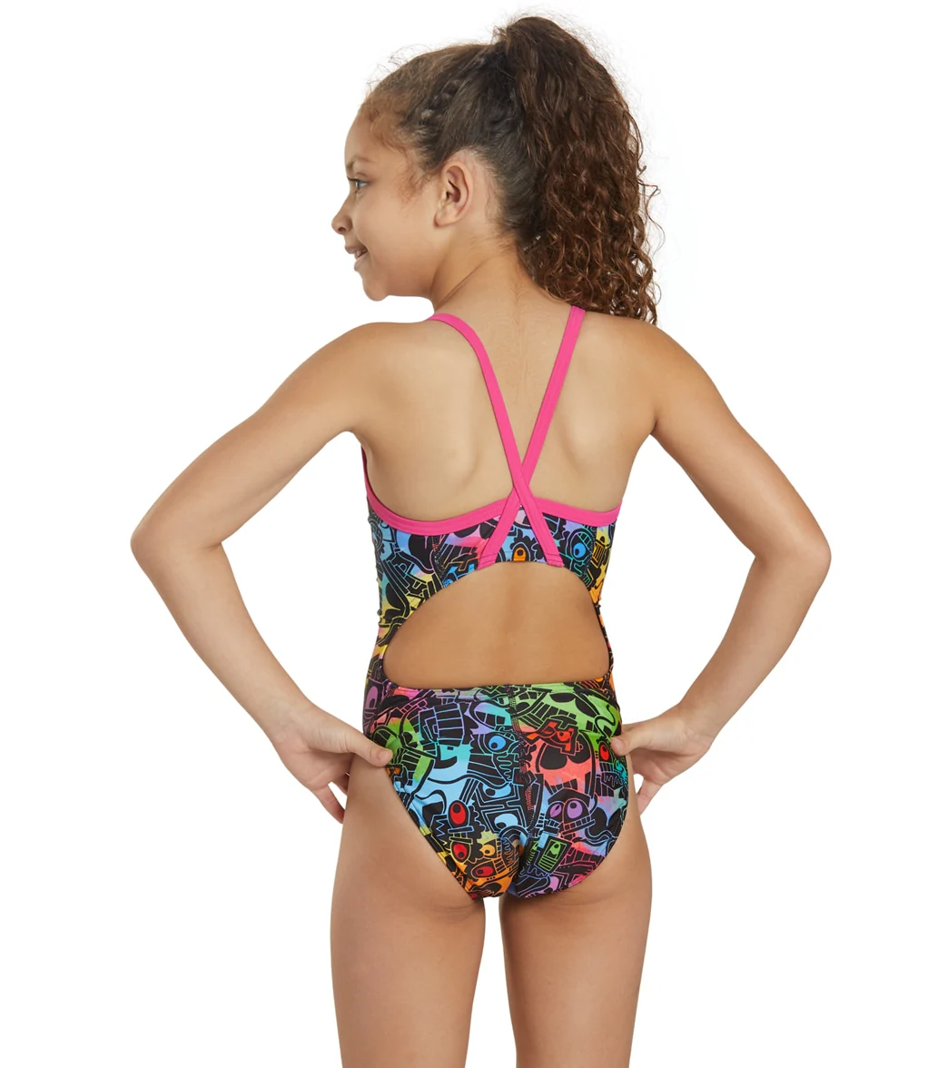 Sporti x Tyler Wallach Limited Edition Rainbow Rave Thin Strap One Piece Swimsuit Youth (22-28) - Image 3