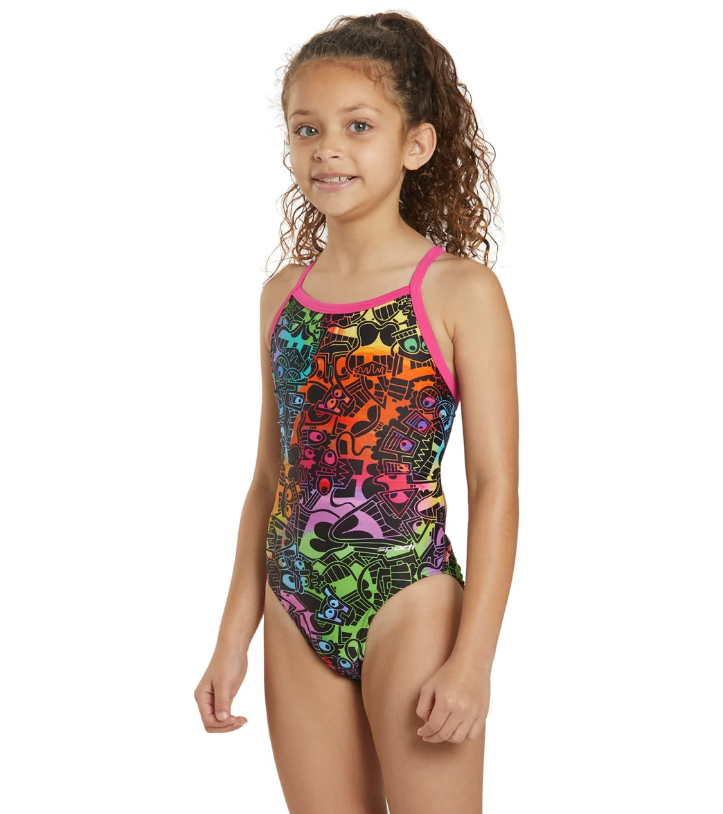 Sporti x Tyler Wallach Limited Edition Rainbow Rave Thin Strap One Piece Swimsuit Youth (22-28) - Image 4
