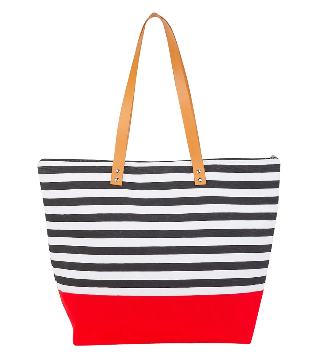 Sun N Sand Nautical Striped Shoulder Tote - Image 3