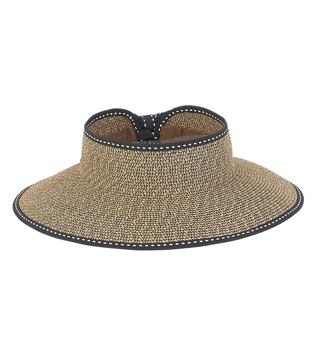 Sun N Sand Paperbraid Rollup Visor w/ Stitched Edge trim - Image 6