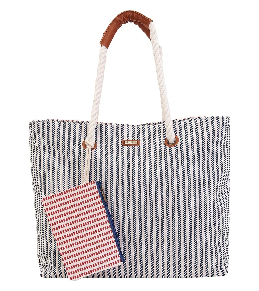 Sun N Sand Striped Shoulder Tote w/ Matching Small Bag - Image 3