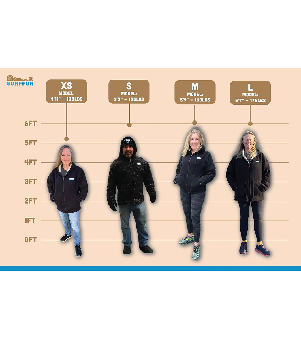 Surf-fur Unisex SurfCheck Fleece-Lined Water Proof Hooded Jacket - Image 5
