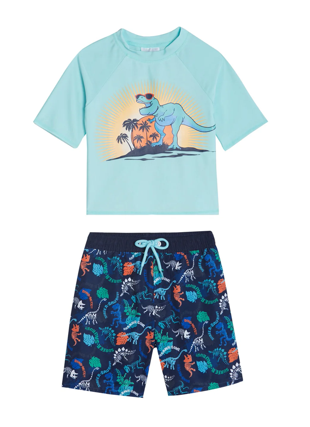 Swimfix Boys' Dino Sunset Short Sleeve Rashguard Set (Baby, Toddler) - Image 5