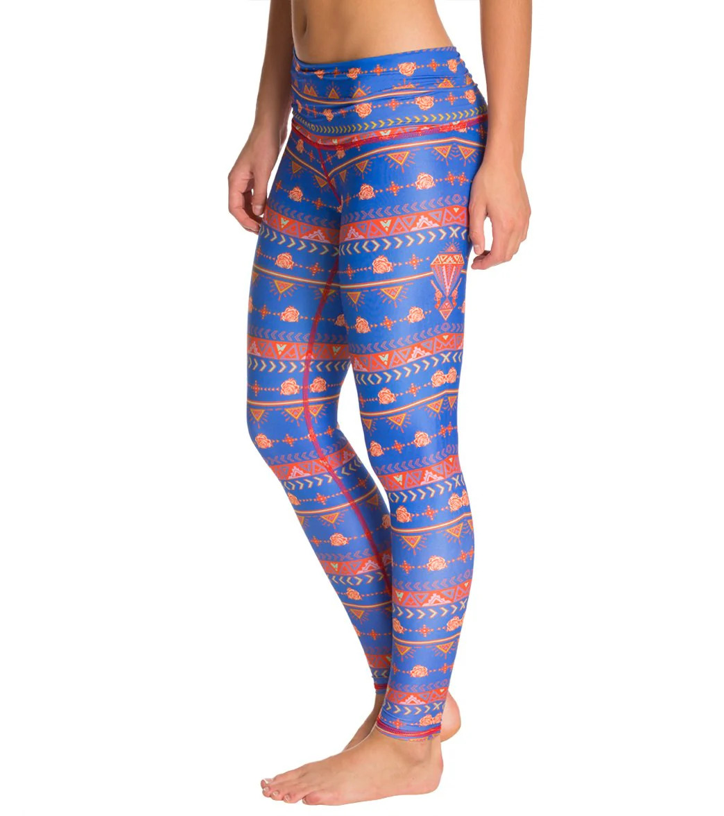 Teeki Choose Roses Blue Yoga Leggings - Image 2