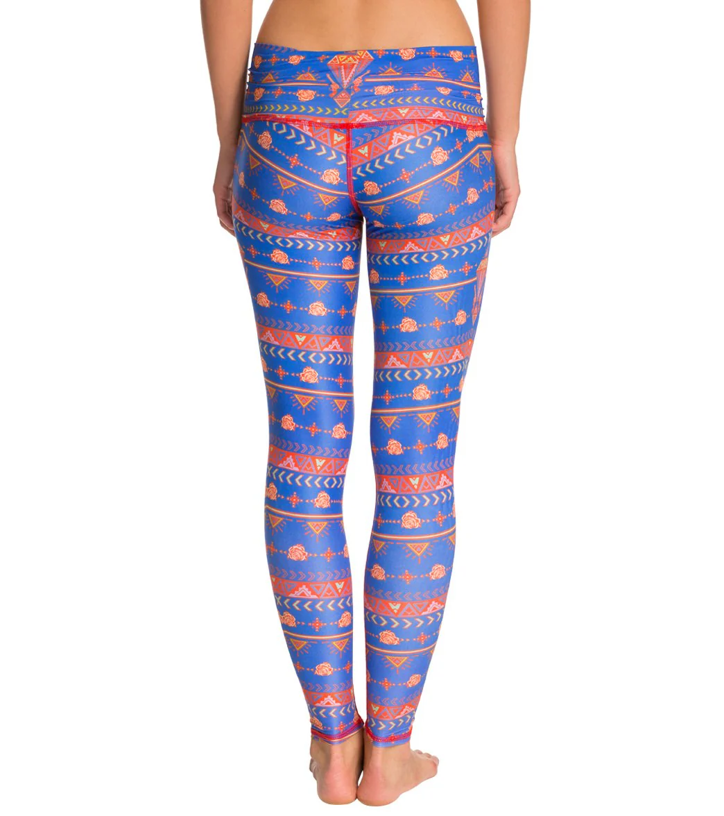 Teeki Choose Roses Blue Yoga Leggings - Image 3