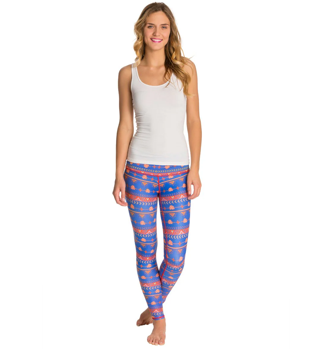 Teeki Choose Roses Blue Yoga Leggings - Image 4
