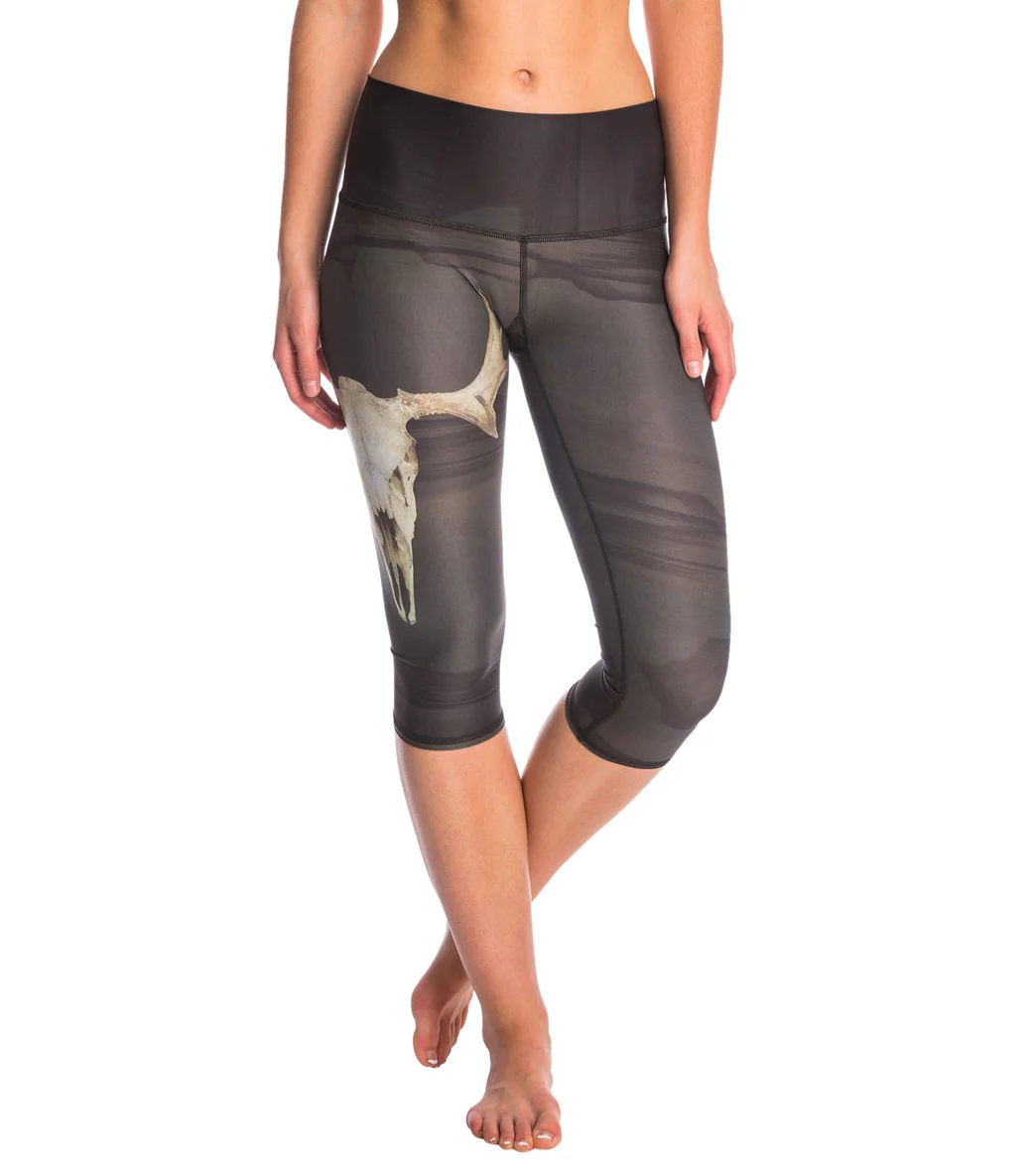 Teeki Deer Medicine Charcoal Goddess Hot Yoga Capris - Image 2
