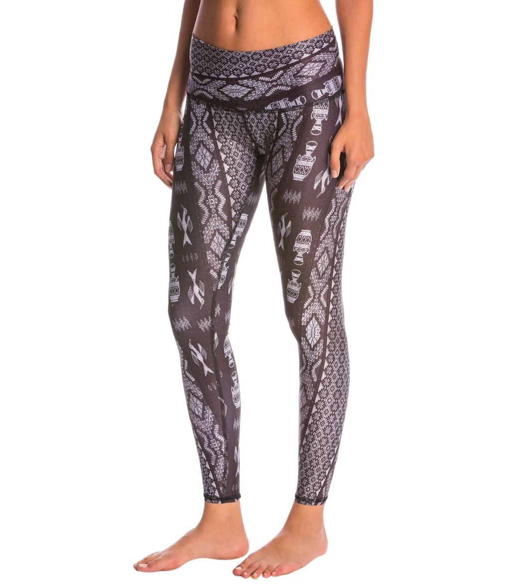 Teeki Diamond Tribe Charcoal Hot Yoga Pants - Image 2